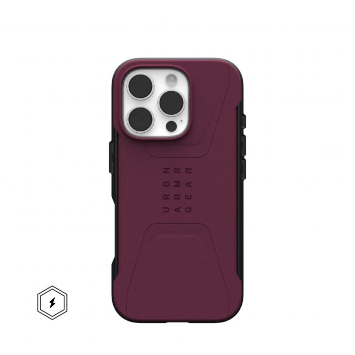 Чохол UAG для iPhone 16 Pro, Civilian Magsafe, Bordeaux