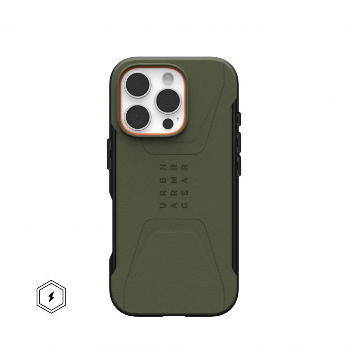 Чохол UAG для iPhone 16 Pro, Civilian Magsafe, Olive Drab