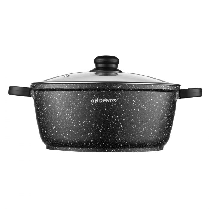 Каструля зі скляною кришкою ARDESTO Gemini Anzio, 5л, алюміній, чорний