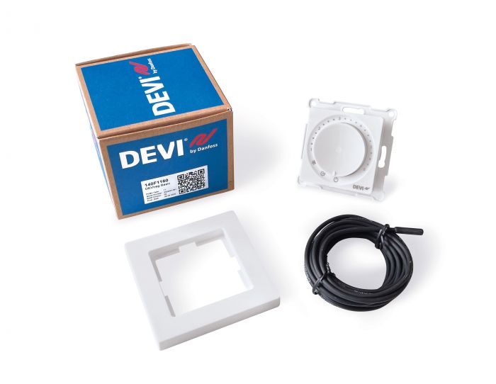 Терморегулятор Devi Devireg Basic +4...45° механічний програмований Bluetooth вбудований 16A 230В білий