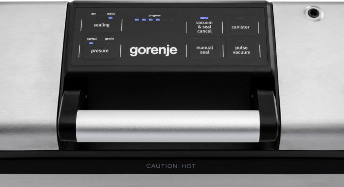 Вакууматор Gorenje для пакетів, 120Вт, 30см, електронне керування, +10 пакетів, нерж, чорний