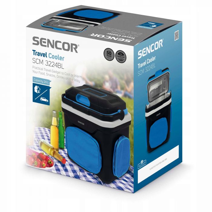 Холодильник дорожній Sencor, 44x39.8х31, 24л, 1дв., чорно-синій