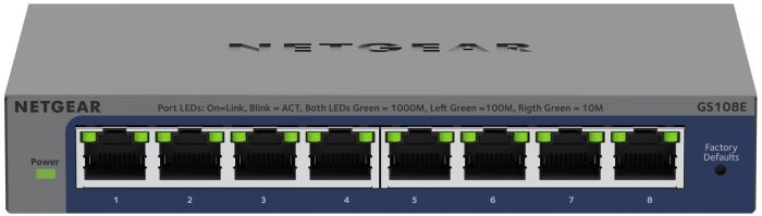 Комутатор NETGEAR GS108E 8xGE, WebSmart