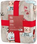 Плед ARDESTO Flannel 160х200см, 100% поліестер, різдвяні котики