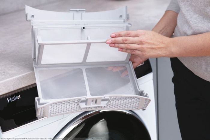 Сушильна машина Haier тепловий насос, 9кг, A+++, 59,5см, дисплей, пара, білий