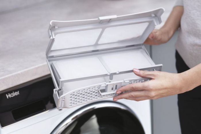 Сушильна машина Haier тепловий насос, 9кг, A+++, 59,5см, дисплей, пара, білий