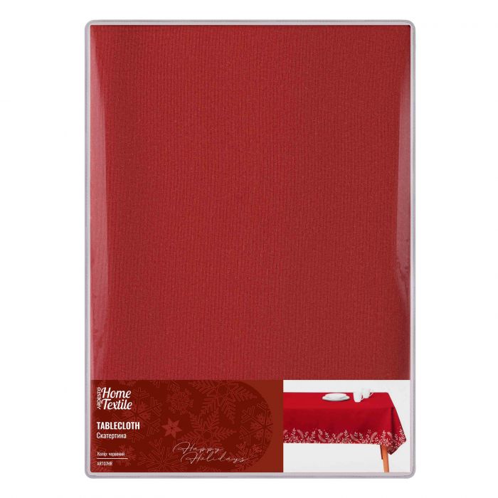 Скатертина Ardesto Happy Holidays 120х140см, 90% поліестер, 10% бавовна, червоний