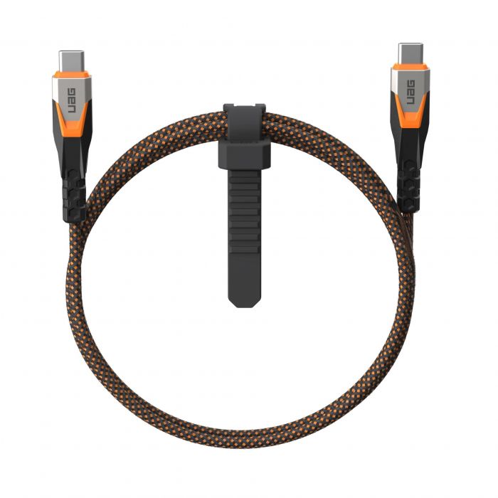 Кабель USB-C > USB-C 3.2 заряджання/синхронізації UAG 0.75м, 240Вт, Type-C, Rugged Double Braided Nylon, Black/Orange