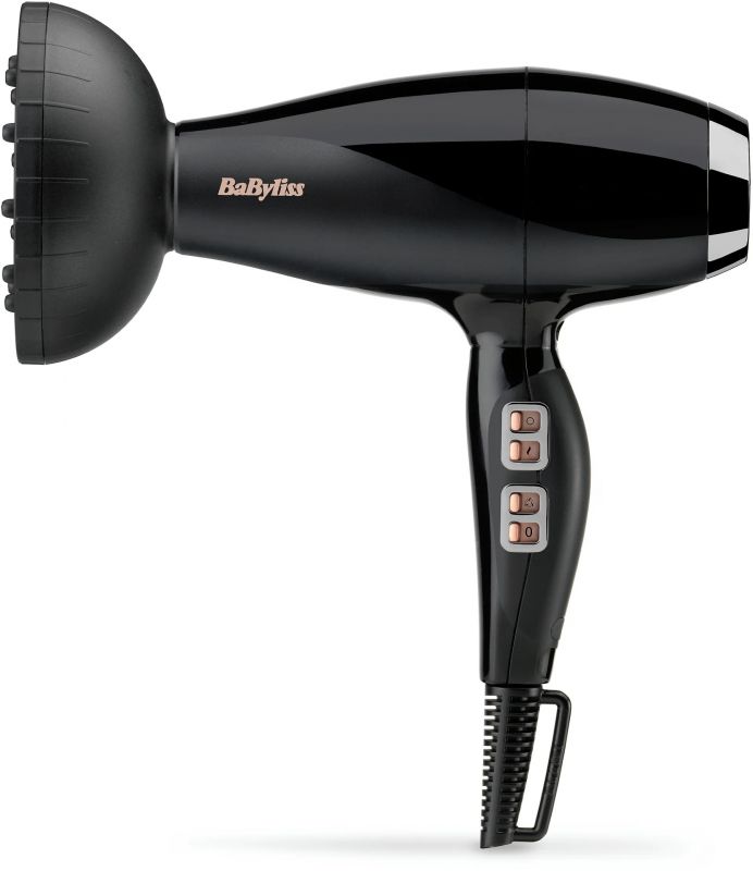 Фен Babyliss Air Power Pro, 2300Вт, 3 режими, дифузор, іоніз-я, хол. обдув, кераміка, чорно-рожевий