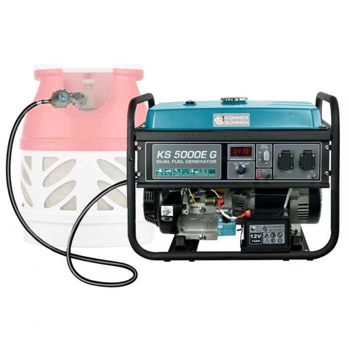 Генератор газобензиновий Konner&Sohnen KS 5000E G, 230В, 4.5кВт, електростартер, 77.0кг