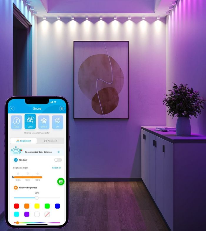 Стрічка світлодіодна розумна Govee H608A String Downlights, 5м, RGBIC, WI-FI/Bluetooth, білий