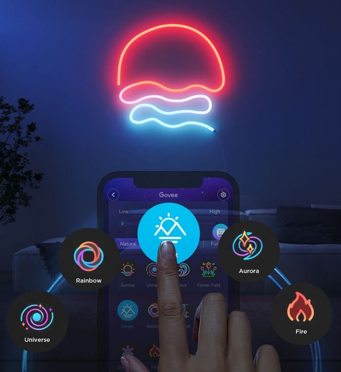 Стрічка світлодіодна розумна Govee H61D3 Neon Rope Light 2, 3м, RGBIC, WI-FI/Bluetooth, білий