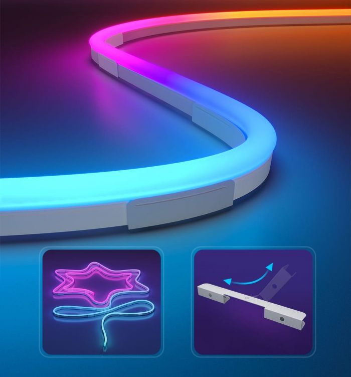 Стрічка світлодіодна розумна Govee H61D3 Neon Rope Light 2, 5м, RGBIC, WI-FI/Bluetooth, білий