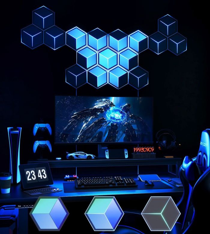 Набір настінних світильників Govee H606A Glide Hexagon Light, 7, RGBIC, WI-FI/Bluetooth, білий