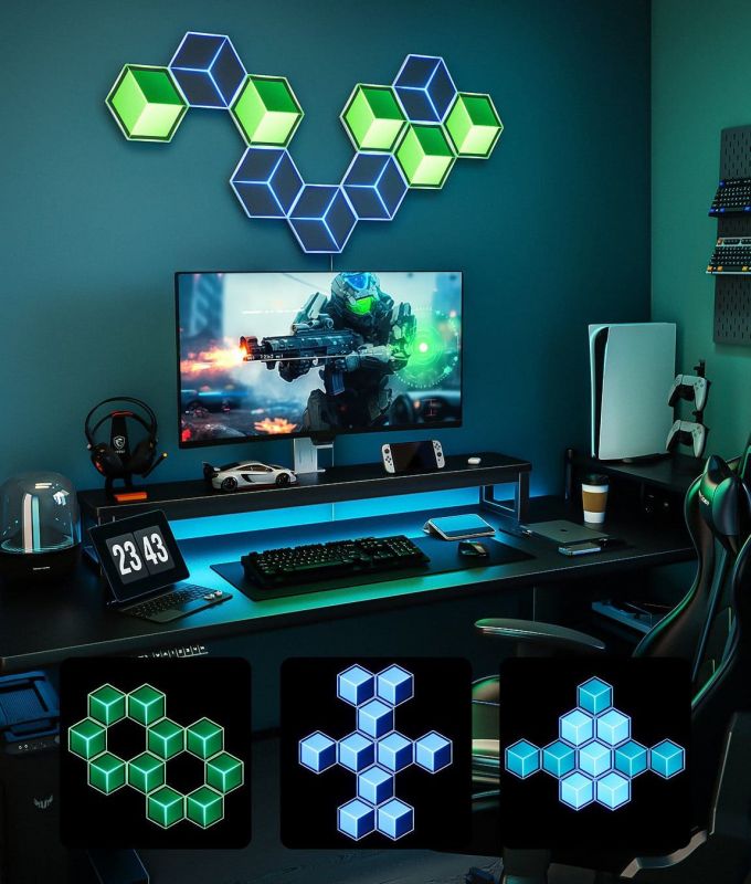 Набір настінних світильників Govee H606A Glide Hexagon Light, 7, RGBIC, WI-FI/Bluetooth, білий