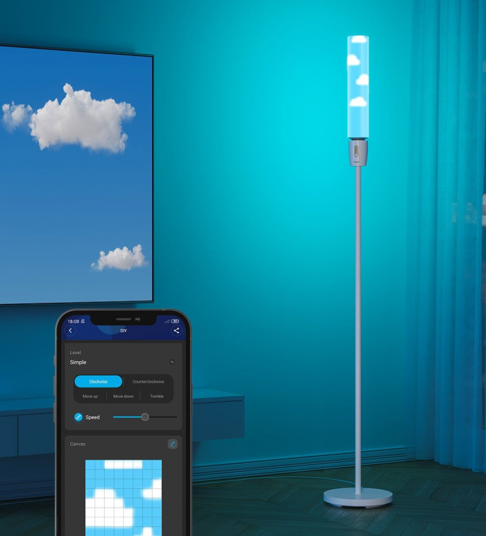 Торшер розумний Govee H6078, 1500Lm, RGBICW, WI-FI/Bluetooth, білий