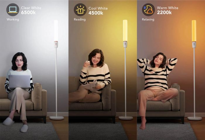 Торшер розумний Govee H6078, 1500Lm, RGBICW, WI-FI/Bluetooth, білий