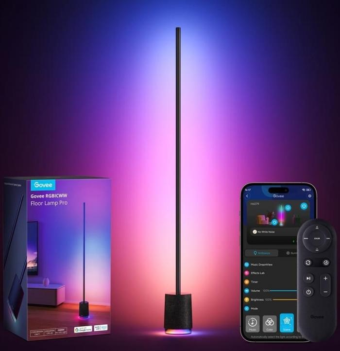 Торшер розумний Govee H6079, 1500Lm, RGBICW, with speaker, WI-FI/Bluetooth, чорний