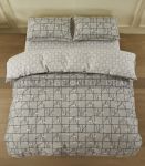 КПБ 1.5сп Ardesto Gloria, підковдра 160х220см, простирадло 160х220см, наволочки (2) 50х70см, 100% бавовна, сатин, геометрія, сірий