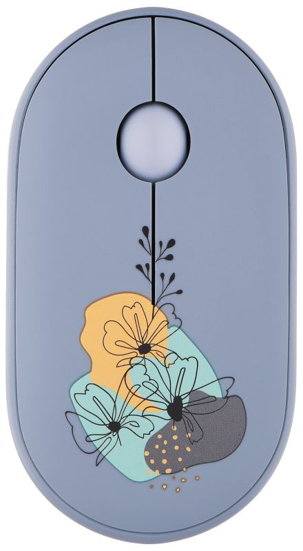 Миша 2E MF300 FLORA:MALLOW Silent WL BT, синій