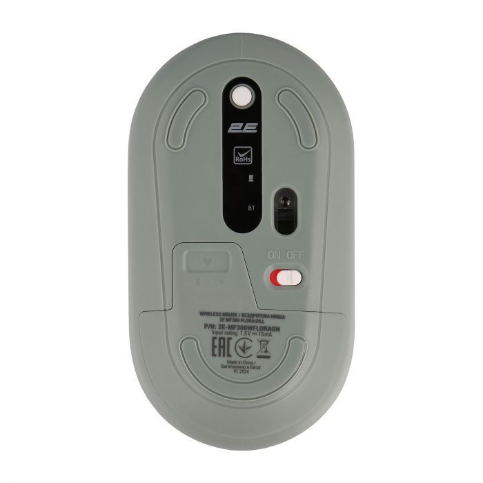 Миша 2E MF300 FLORA:DILL Silent WL BT, зелений