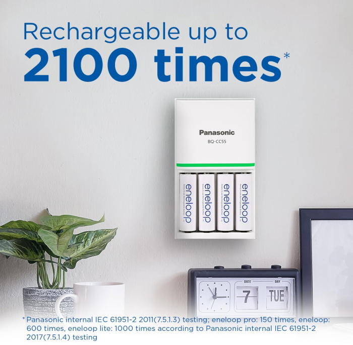 Акумулятор Panasonic Eneloop NI-MH   AA 2000  мАг, 4 шт, з кейсом для зберігання