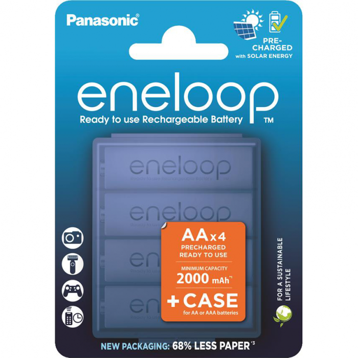 Акумулятор Panasonic Eneloop NI-MH   AA 2000  мАг, 4 шт, з кейсом для зберігання