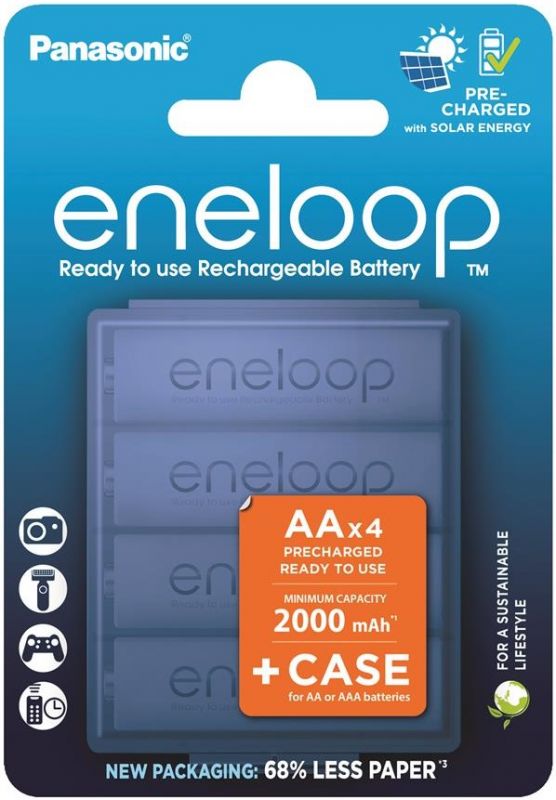 Акумулятор Panasonic Eneloop NI-MH   AA 2000  мАг, 4 шт, з кейсом для зберігання