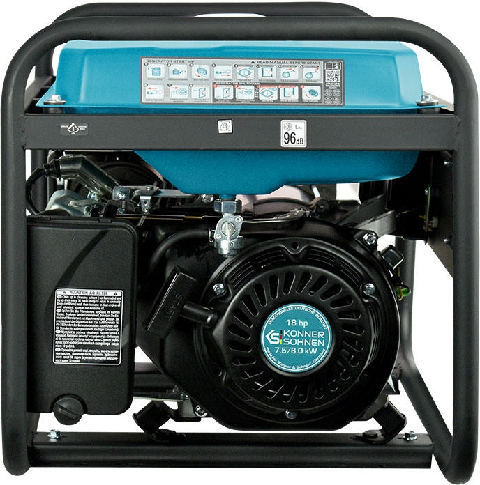 Генератор бензиновий Konner&Sohnen  KS 10000E-3, 400В, 7.5кВт, 3 фази, АВР (ATS), електростартер,  89.2кг