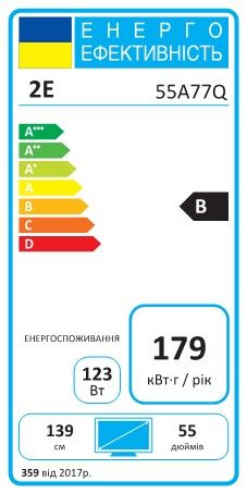 Телевізор 55" 2E QLED 4K 60Hz Smart Google TV Black