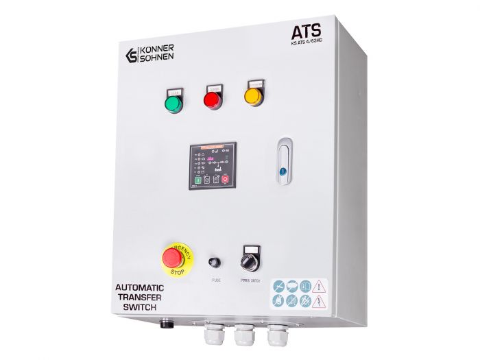 Блок автоматичного введення резерву (АВР) Konner&Sohnen KS ATS 4/63HD, 230-400В,  63А 8.4кг