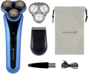 Бритва електр. Remington роторна X7 Limitless X,  бритв.головок-3, від мережі, сух.+волог., тример, водонепрон., швид. зарядка, чорно-синій