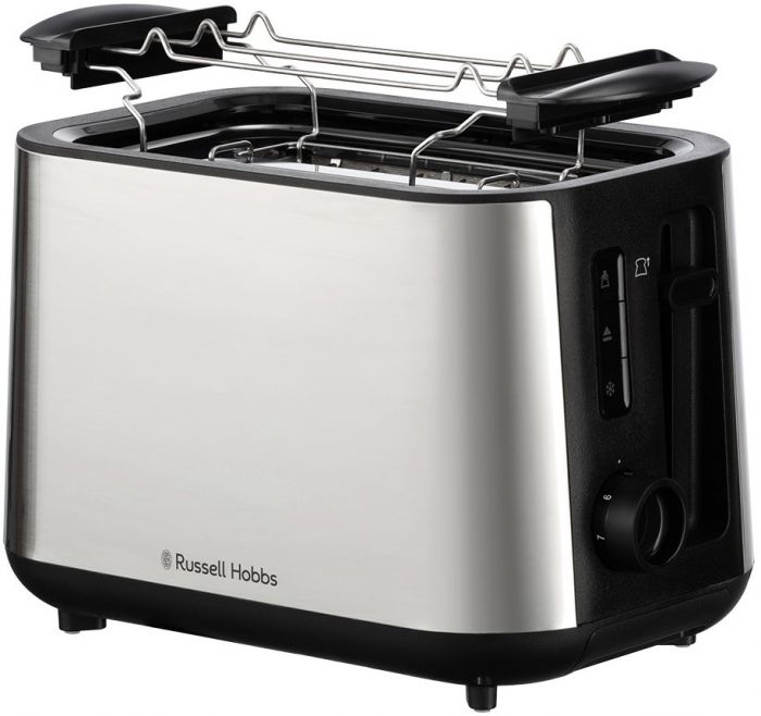 Тостер  Russell Hobbs Heaton, нержав., підігрів,разморозка, чорний+нерж