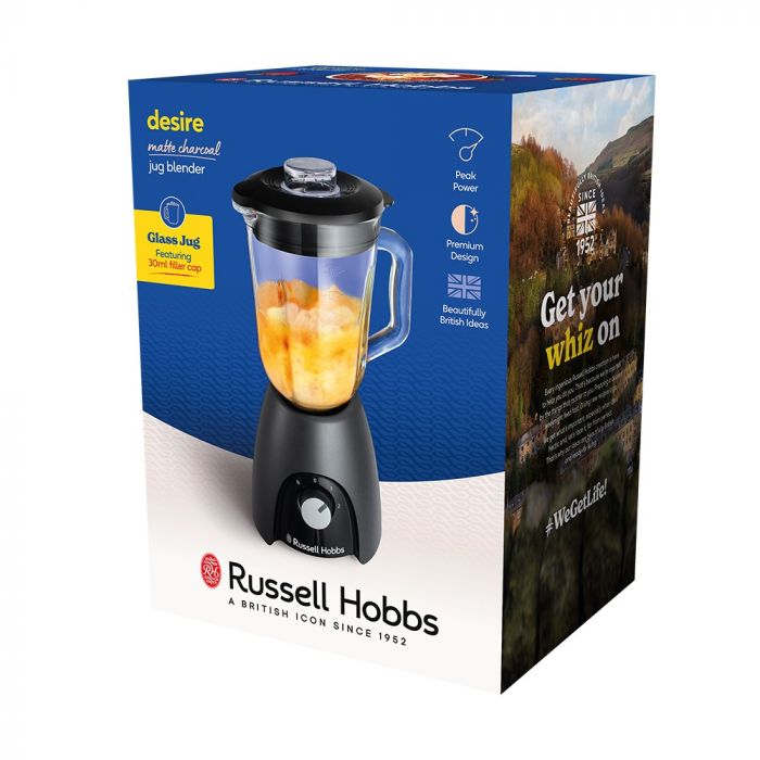 Блендер Russell Hobbs стаціонарний Desire Matte Charcoal, 650Вт, чаша-1500мл, чорний