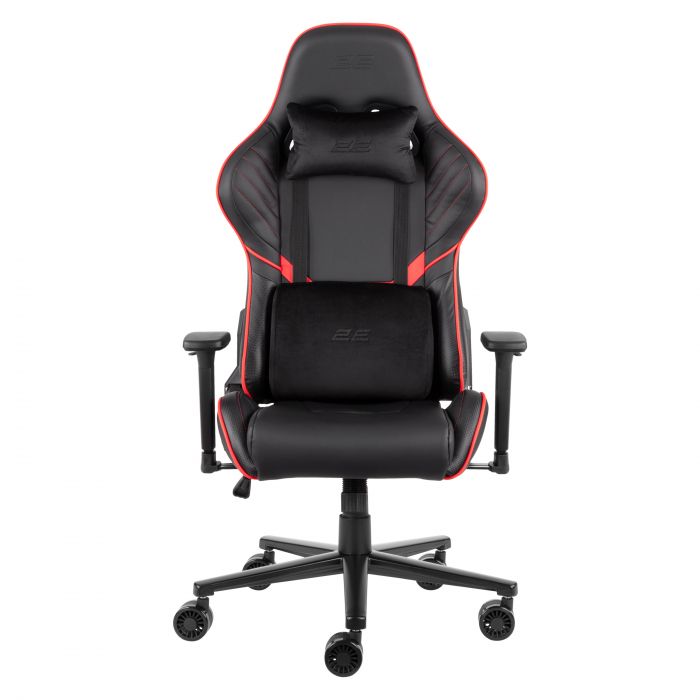Крісло 2E GAMING HIBAGON II, ПУ шкіра, 3D-Armrests, чорно-червоний