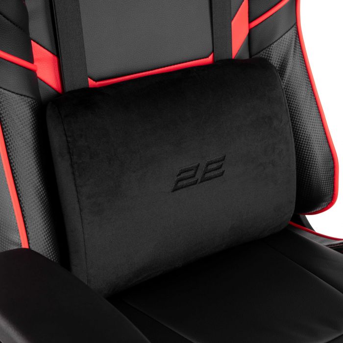 Крісло 2E GAMING HIBAGON II, ПУ шкіра, 3D-Armrests, чорно-червоний