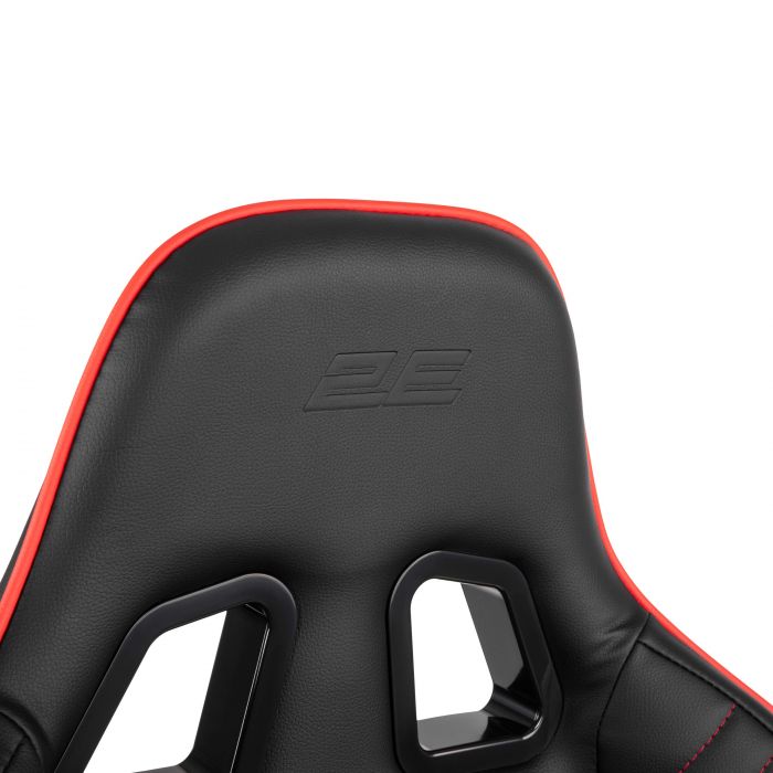 Крісло 2E GAMING HIBAGON II, ПУ шкіра, 3D-Armrests, чорно-червоний
