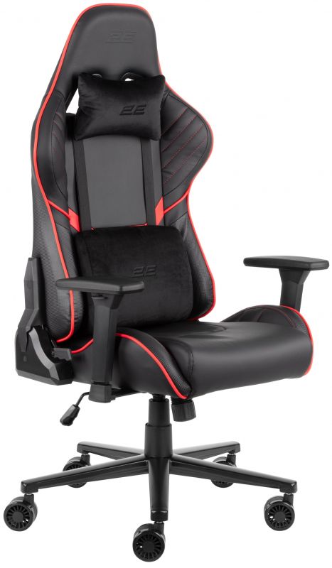 Крісло 2E GAMING HIBAGON II, ПУ шкіра, 3D-Armrests, чорно-червоний