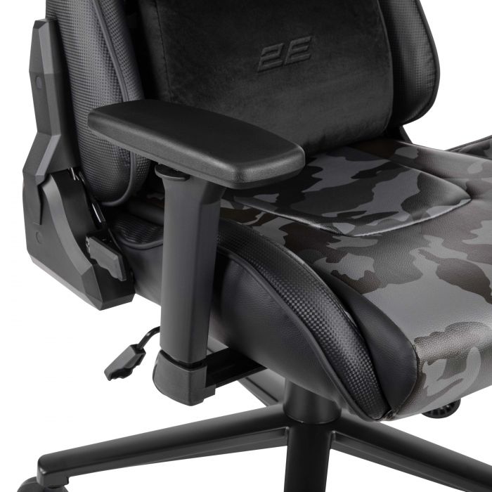 Крісло 2E GAMING HIBAGON II, ПУ шкіра, 3D-Armrests, чорно-зелений