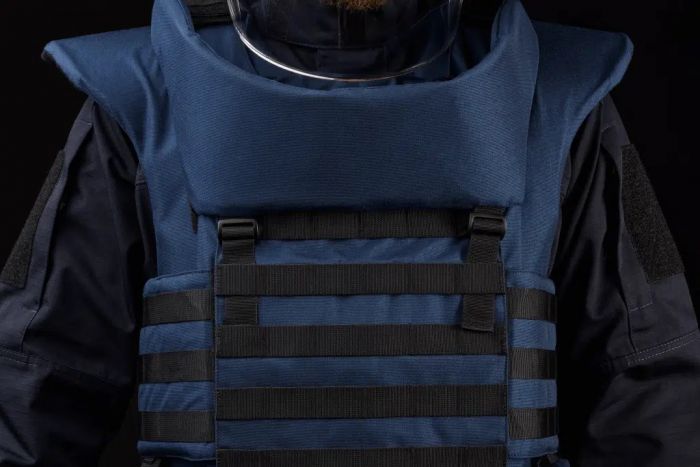 Протиуламковий комплект Українська Броня HDA (Humanitarian Demining Apron), клас захисту ДСТУ 2, розмір S-M, синій