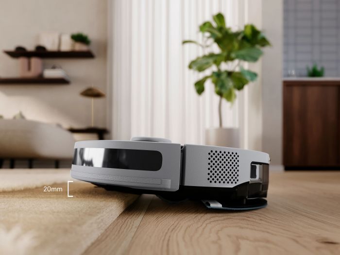 Робот-пилосос Electrolux, h=10см, вологе прибирання, конт пил -0.3л, вода -0.3л, автон. робота до 140хв, Wi-Fi, сірий