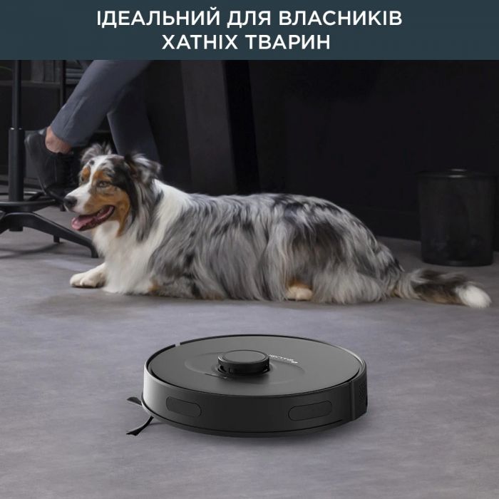 Робот-пилосос Rowenta X-Plorer Serie 75 S, h=9.5см, вологе прибирання, конт пил -0.4л, вода -0.3л, автон. робота до 120хв, НЕРА, управління через смартфон, чорний