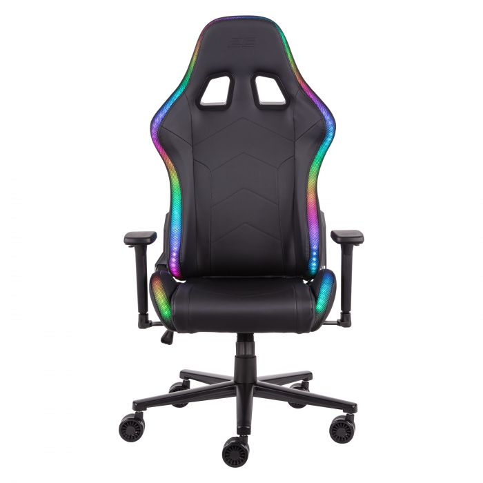 Крісло 2E GAMING OGAMA II RGB, ПУ шкіра, 3D-Armrests, чорний