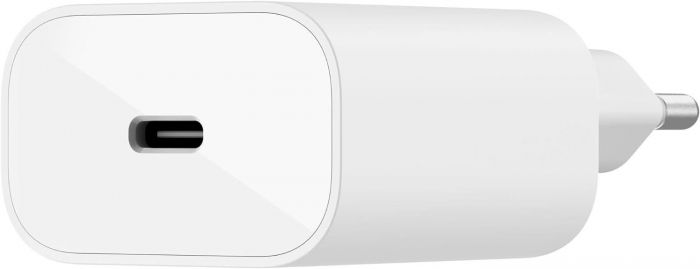 Зарядний пристрій мережевий Belkin 25Вт USB-С PD PPS, кабель USB-С > Lightning, 1м, PVC, білий