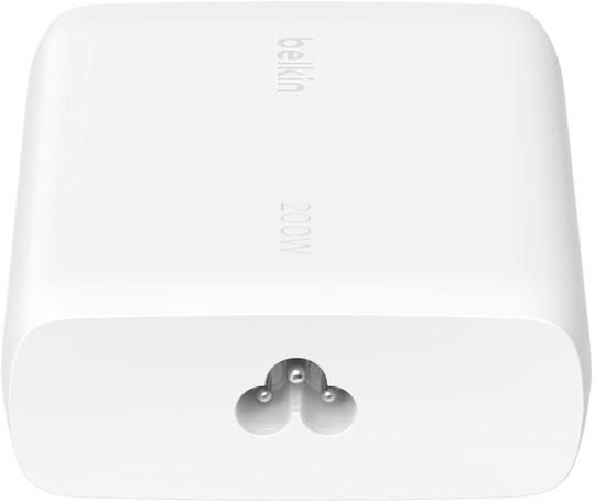 Зарядний пристрій мережевий Belkin 200Вт 4хUSB-С GAN PD PPS, білий