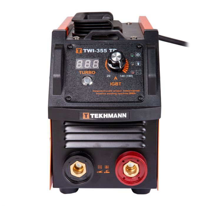 Зварювальний апарат інверторний Tekhmann TWI-355 TB 140А(190А turbo режим) 5.2-8.2кВт 170-270В 5кг