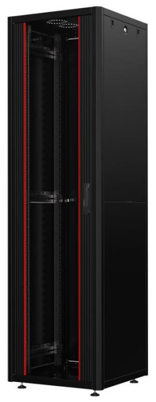 Шафа MIRSAN 19", 22U, GTN SERVER, склянні двері, 600x1000 мм, максимально 1000 кг, чорна