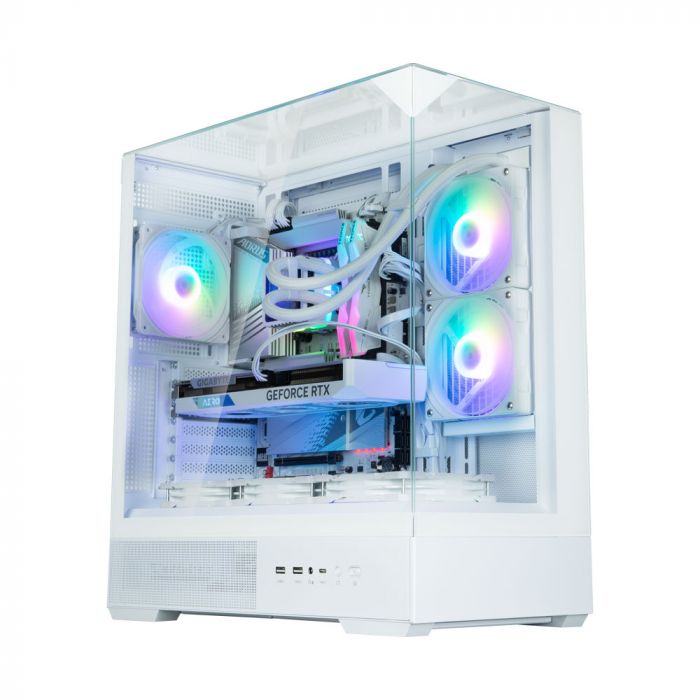 Корпус Zalman P40 Prism без БЖ, 2xUSB3.0, 1xUSBType-C, 1x120мм ARGB, VGA 420мм, LCS ready, TG 3x Panels, ATX, білий