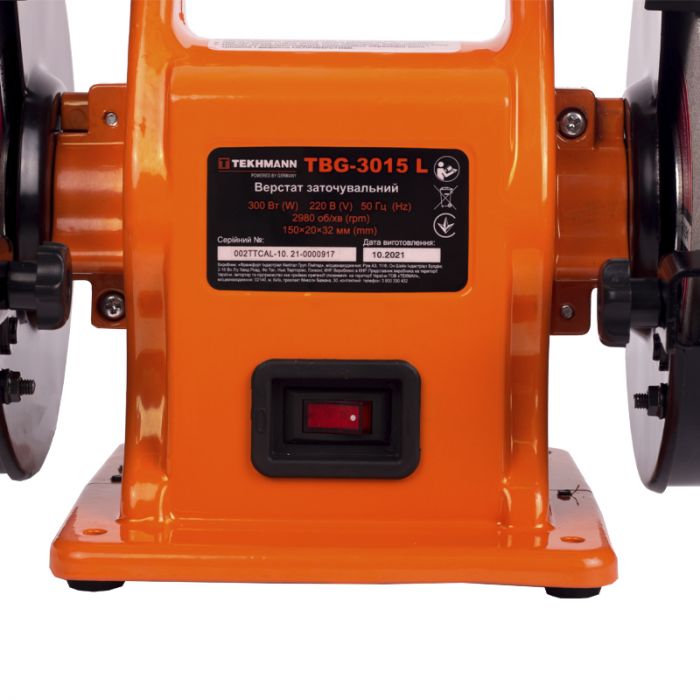 Верстат заточувальний Tekhmann TBG-3015 L 300Вт коло 150мм 2980об·хв 7.5кг