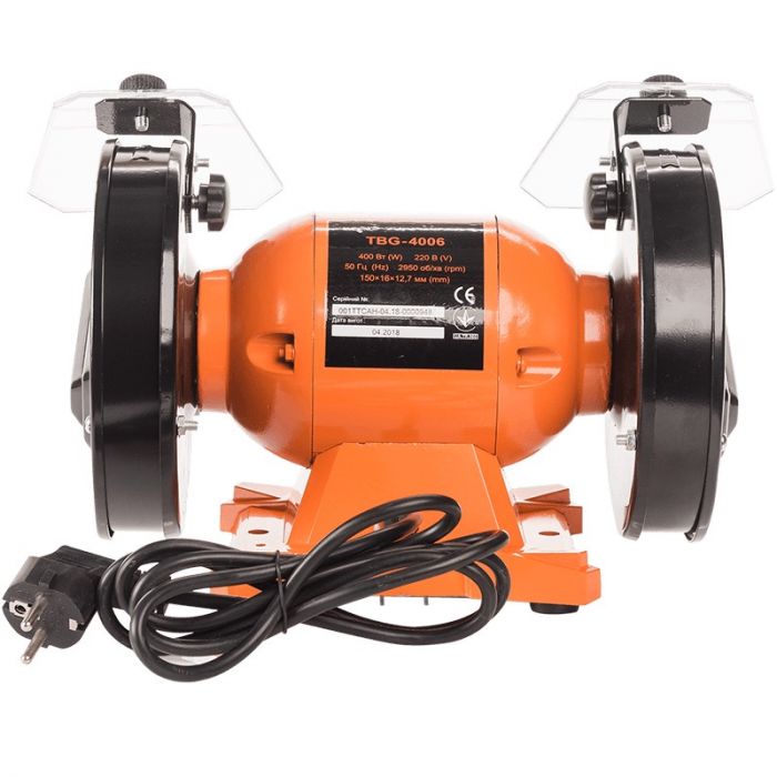 Верстат заточувальний Tekhmann TBG-4006 400Вт коло 150х13мм